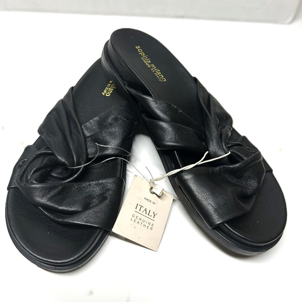 Sophia Milano Made In Italy Leather Slides